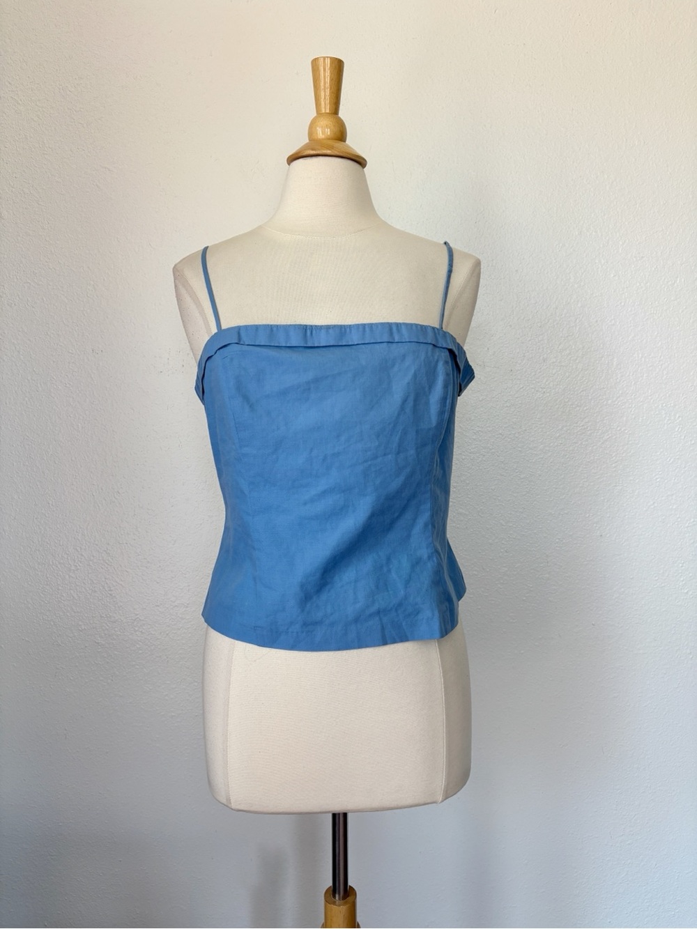Vintage 90s Y2K Solid Blue Cropped Tank Top